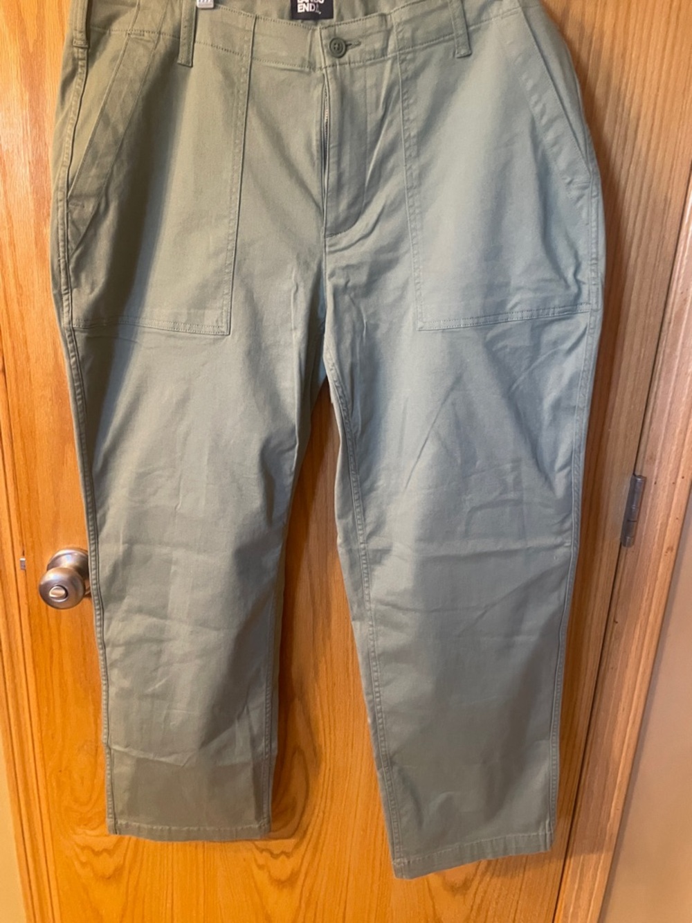 Lands' End Olive Green Straight-Leg Chinos